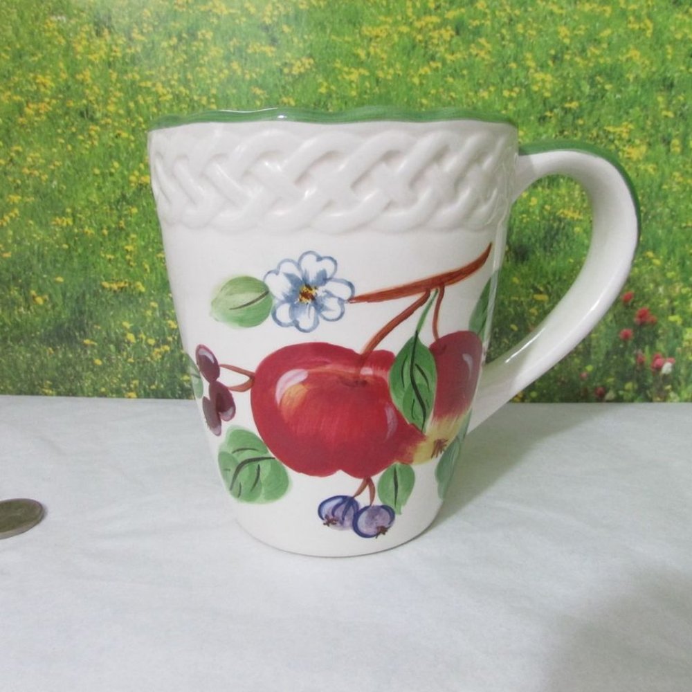 Nantucket Home Fruit Mug Floral Basketweave